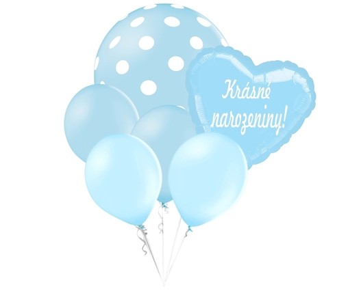 Balónky puntíky set Krásné narozeniny! srdíčko