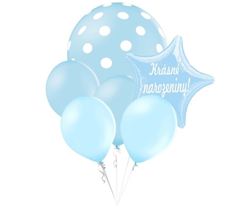 Balónky puntíky set Krásné narozeniny! hvězda