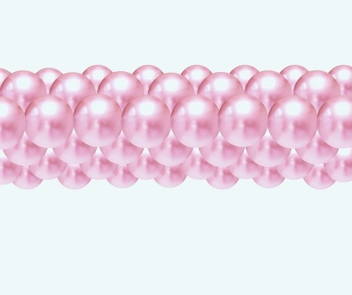 Balónky chromové světle růžové girlanda 3 m