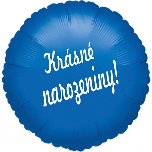 Fóliový balónek kruh modrý Krasne narozeniny!