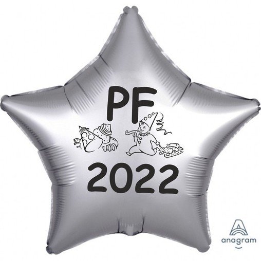 Balónek fóliový PF 2022 stříbrná hvězda