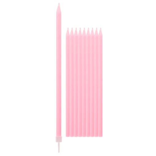 Dortové svíčky světle růžové 10 ks 15,5 cm