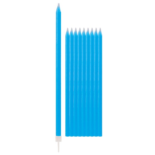 Dortové svíčky modré 10 ks 15,5 cm