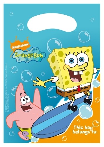 SpongeBob Surfing taška 6ks 16cm x 23cm