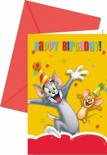 Tom and Jerry pozvánky na party 6ks