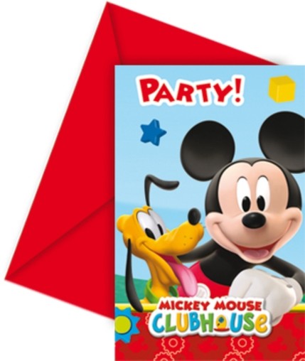 Mickey Mouse pozvánky na party 6ks