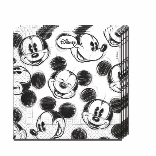 Mickey Mouse ubrousky 25ks 2-vrstvé 33cm x 33cm