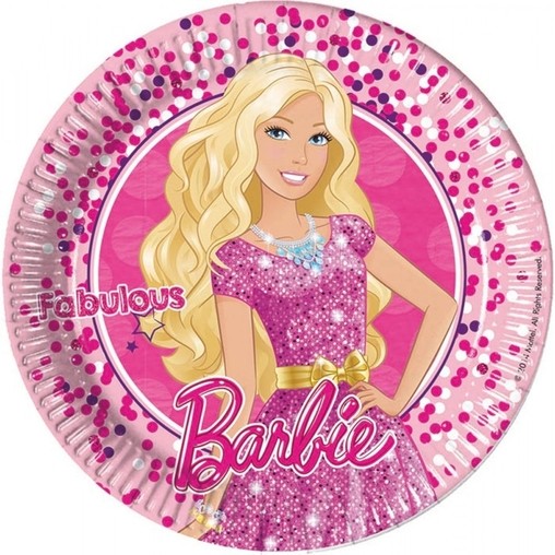 Barbie talíře 8ks 23cm