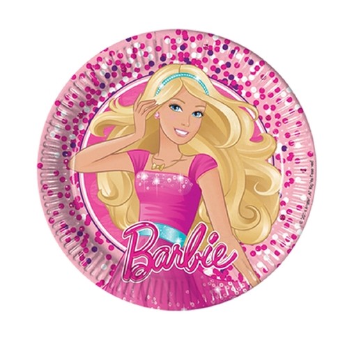 Barbie talíře 8ks 20cm