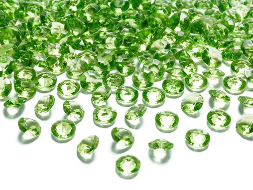 Diamanty světle zelené 1,2cm 100ks 